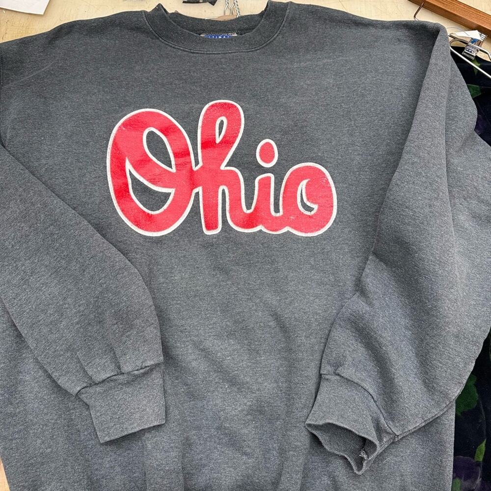 Hanes Charcoal and Red Ohio Men's Sweatshirt